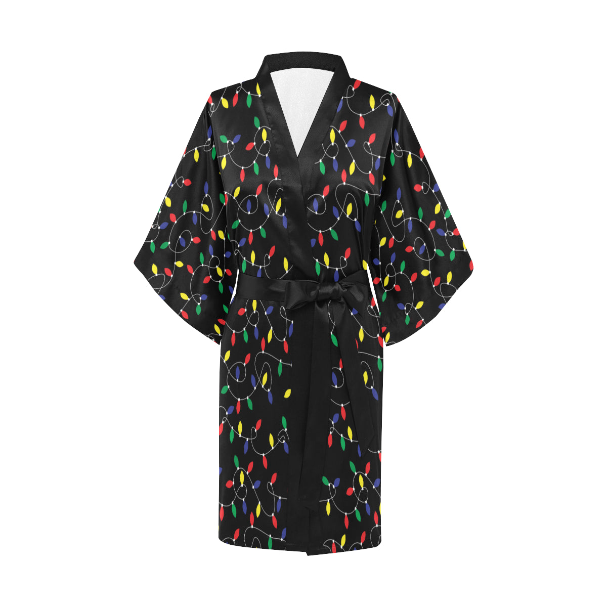 Christmas Light Pattern Print Design 04 Women's Short Kimono