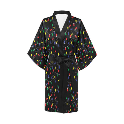 Christmas Light Pattern Print Design 04 Women's Short Kimono