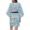 Beagle Pattern Print Design 03 Women's Short Kimono