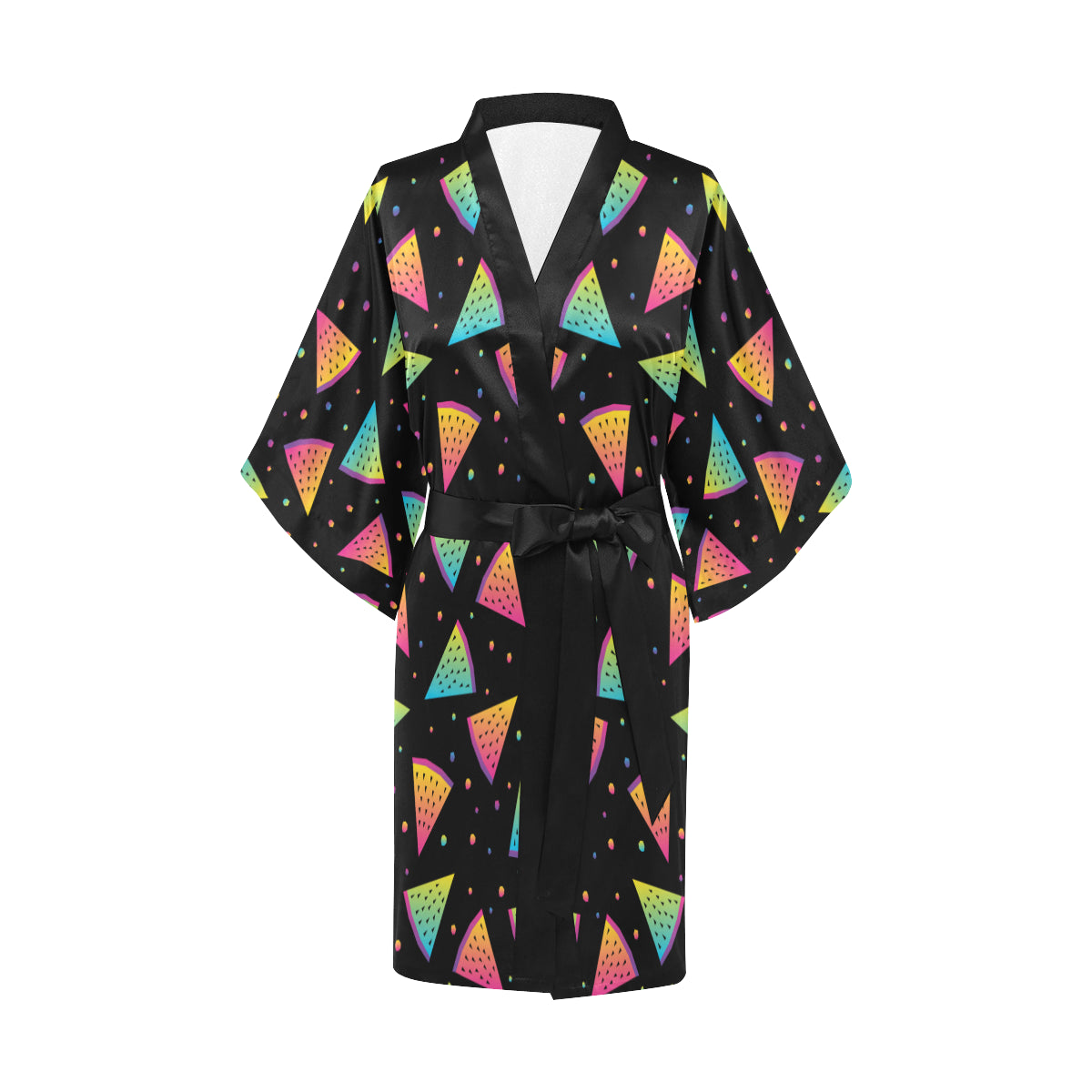 Rainbow Watermelon Pattern Print Design A04 Women's Short Kimono