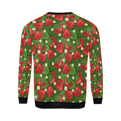 Strawberry Pattern Print Design SB05 Men Long Sleeve Sweatshirt