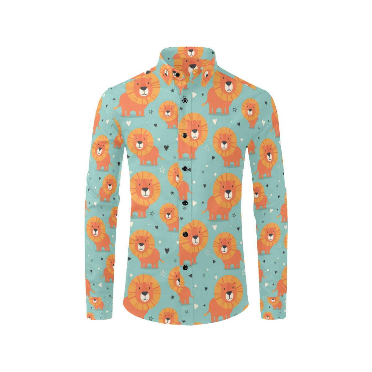 Lion Baby Pattern Print Design 03 Men's Long Sleeve Shirt
