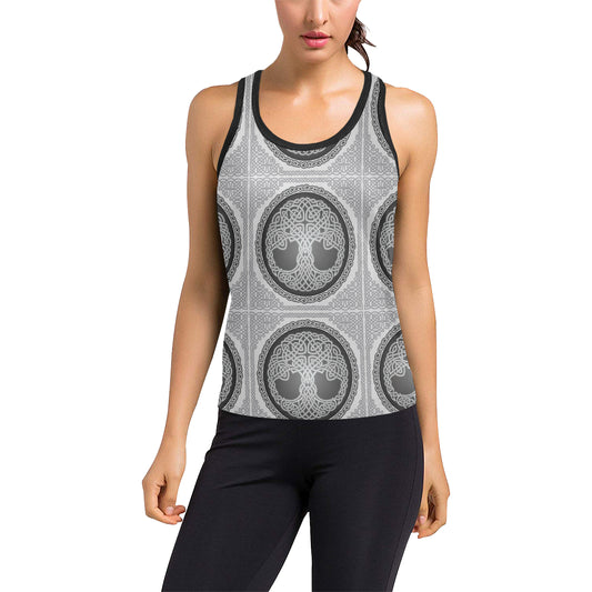 Celtic Tree of life Print Women's Racerback Tank Top