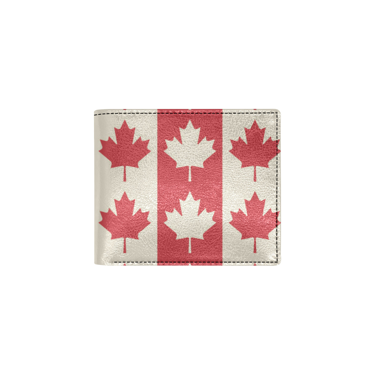 Maple Leaf Pattern Print Design 02 Men's ID Card Wallet