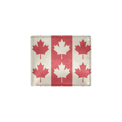 Maple Leaf Pattern Print Design 02 Men's ID Card Wallet