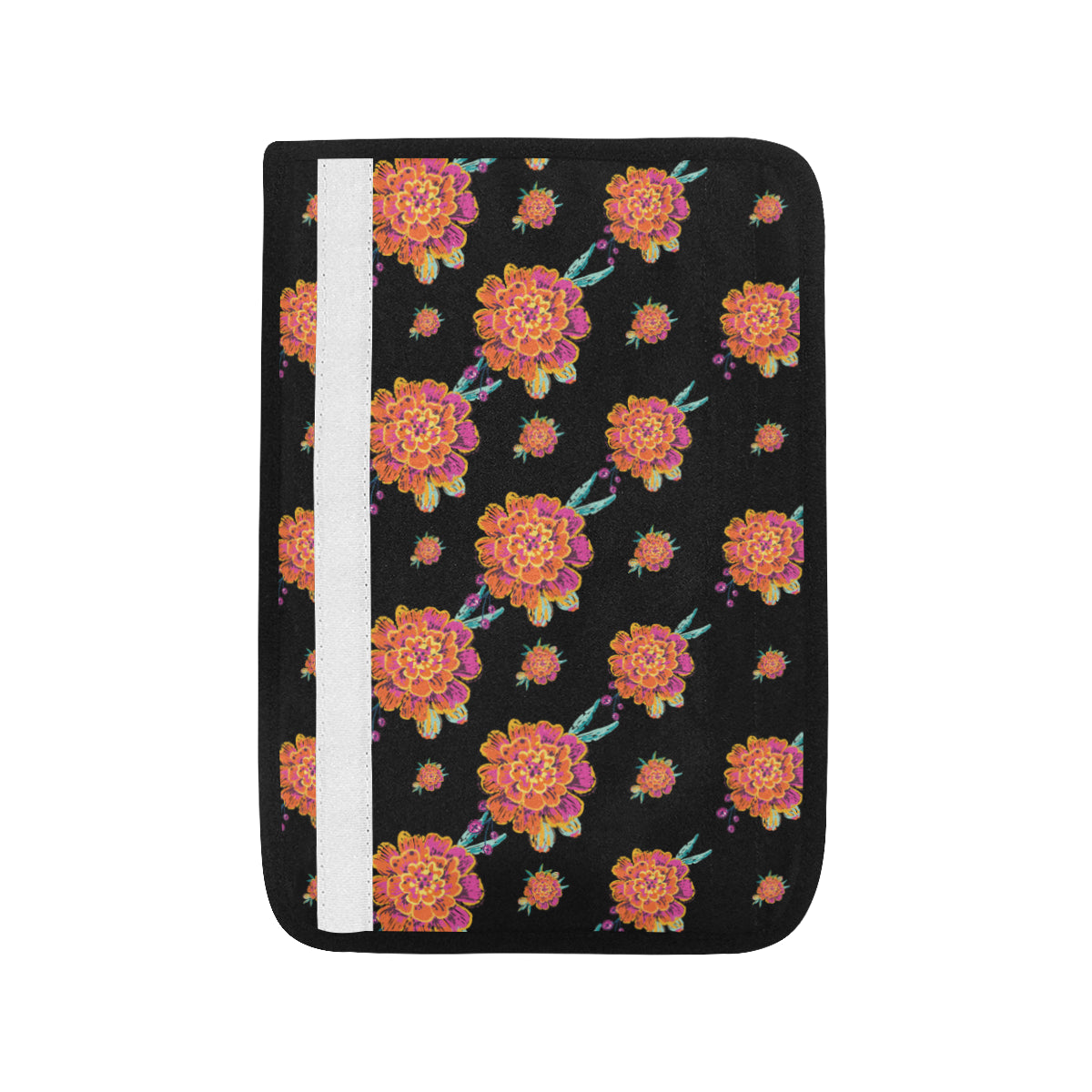 Marigold Pattern Print Design 01 Car Seat Belt Cover