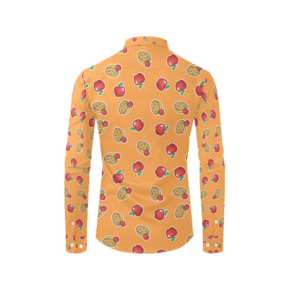 Apple Pie Pattern Print Design 02 Men's Long Sleeve Shirt