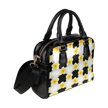 Plumeria Pattern Print Design A04 Shoulder Handbag