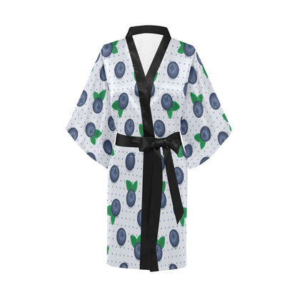 Blueberry Pattern Print Design BB02 Women's Short Kimono