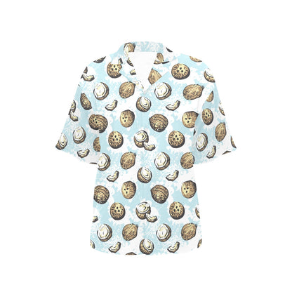 Coconut Pattern Print Design CN01 Women's Hawaiian Shirt