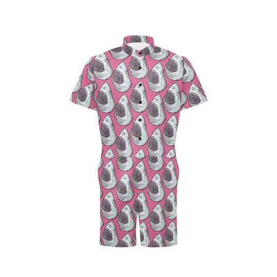 Great White Shark Pattern Print Design 01 Men's Romper