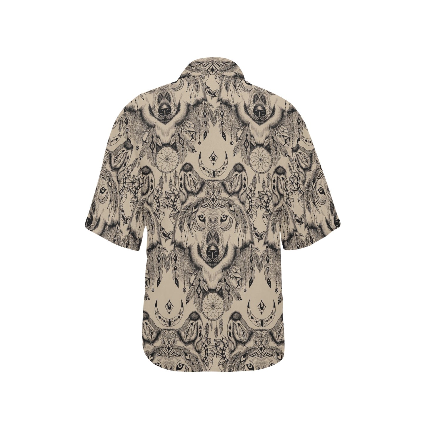 Indian Boho Wolf Women's Hawaiian Shirt