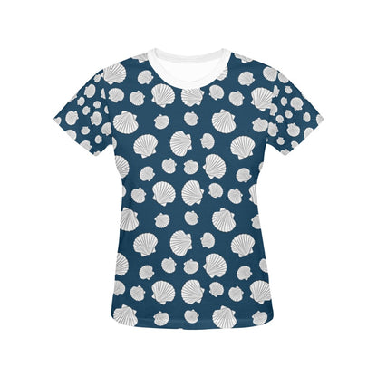Seashell Print Design LKS3012 Women's  T-shirt