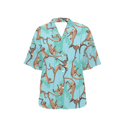 Monkey Pattern Print Design 04 Women's Hawaiian Shirt