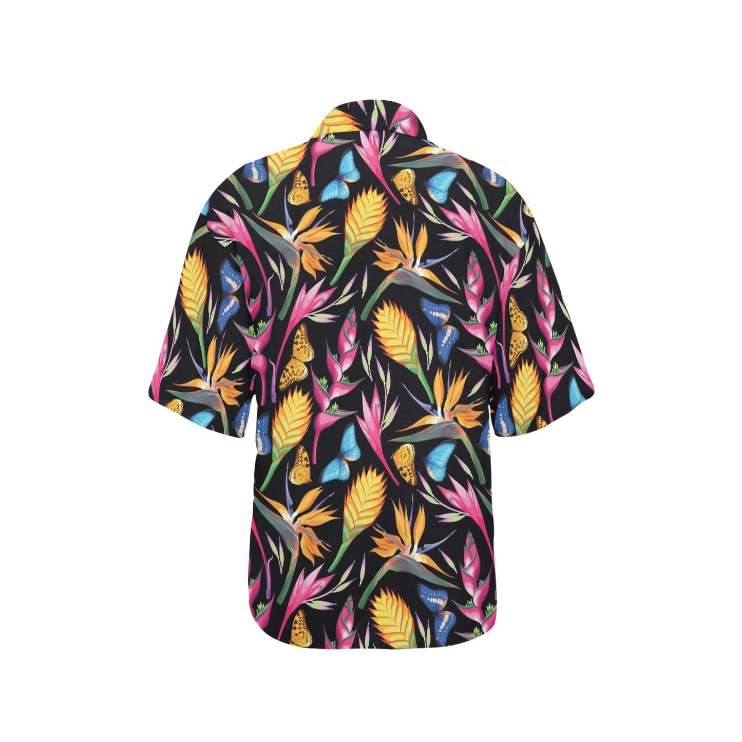 Tropical Flower Pattern Print Design TF016 Women's Hawaiian Shirt