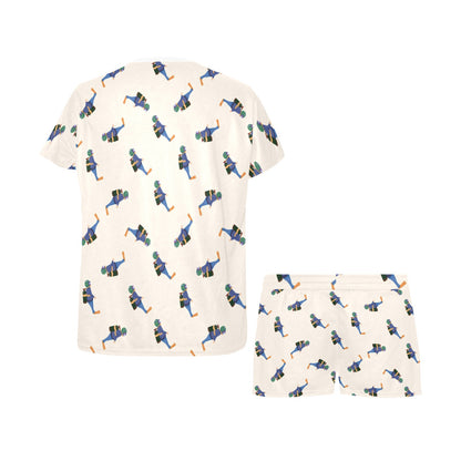 Scuba Driver Print Design LKS301 Women's Short Pajama Set