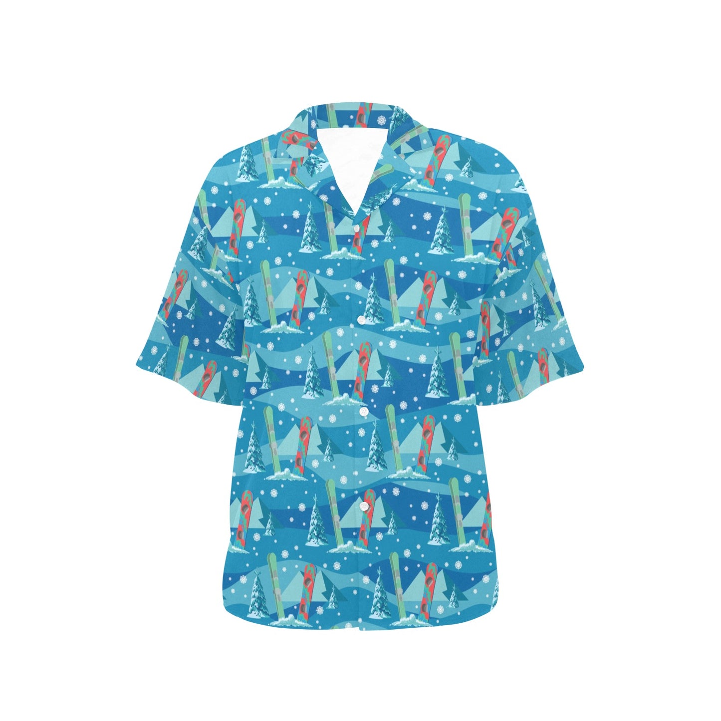 Snowboard Print Design LKS301 Women's Hawaiian Shirt