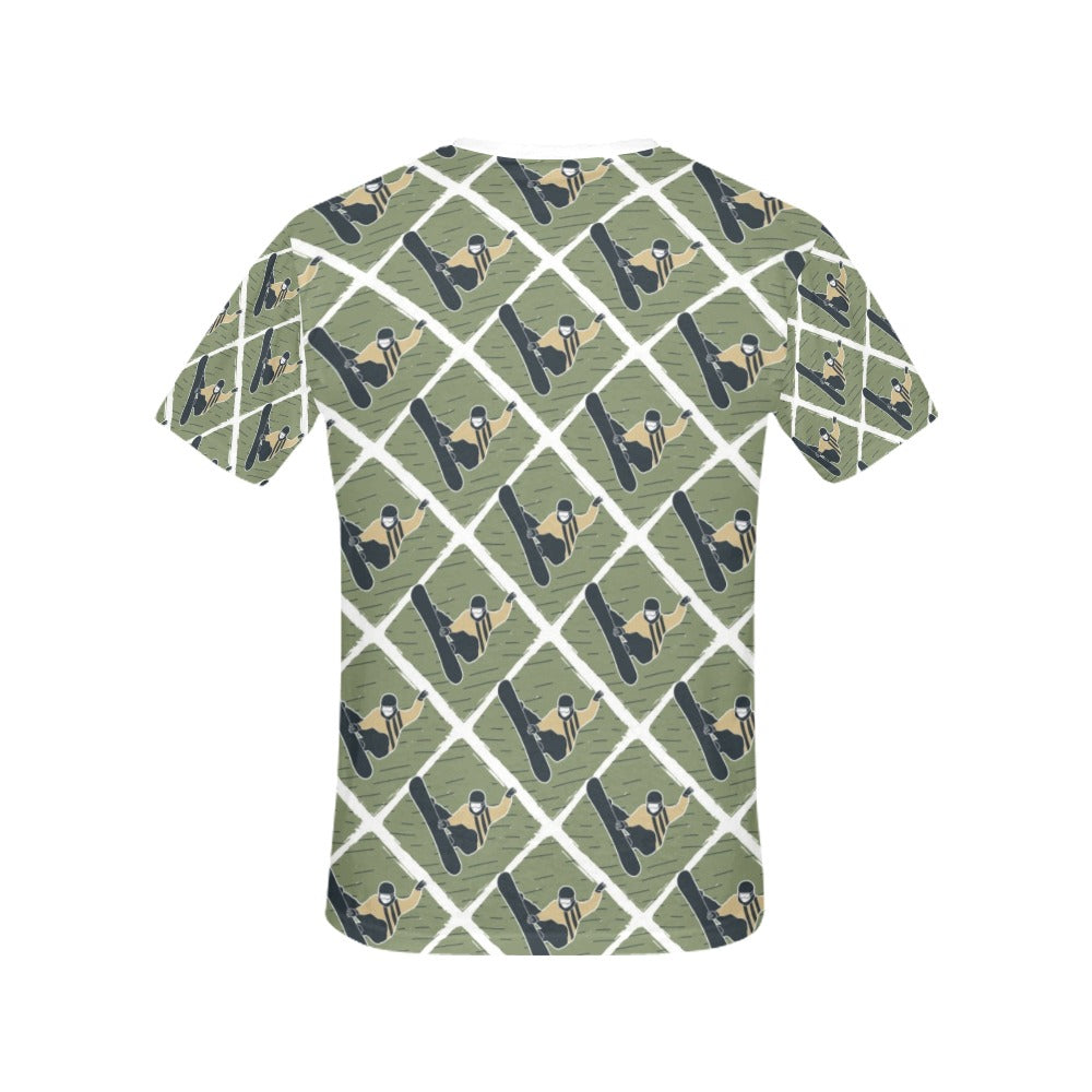 Snowboard Man Print Design LKS302 Women's  T-shirt