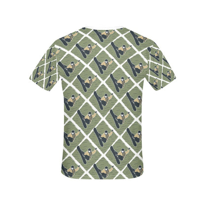 Snowboard Man Print Design LKS302 Women's  T-shirt