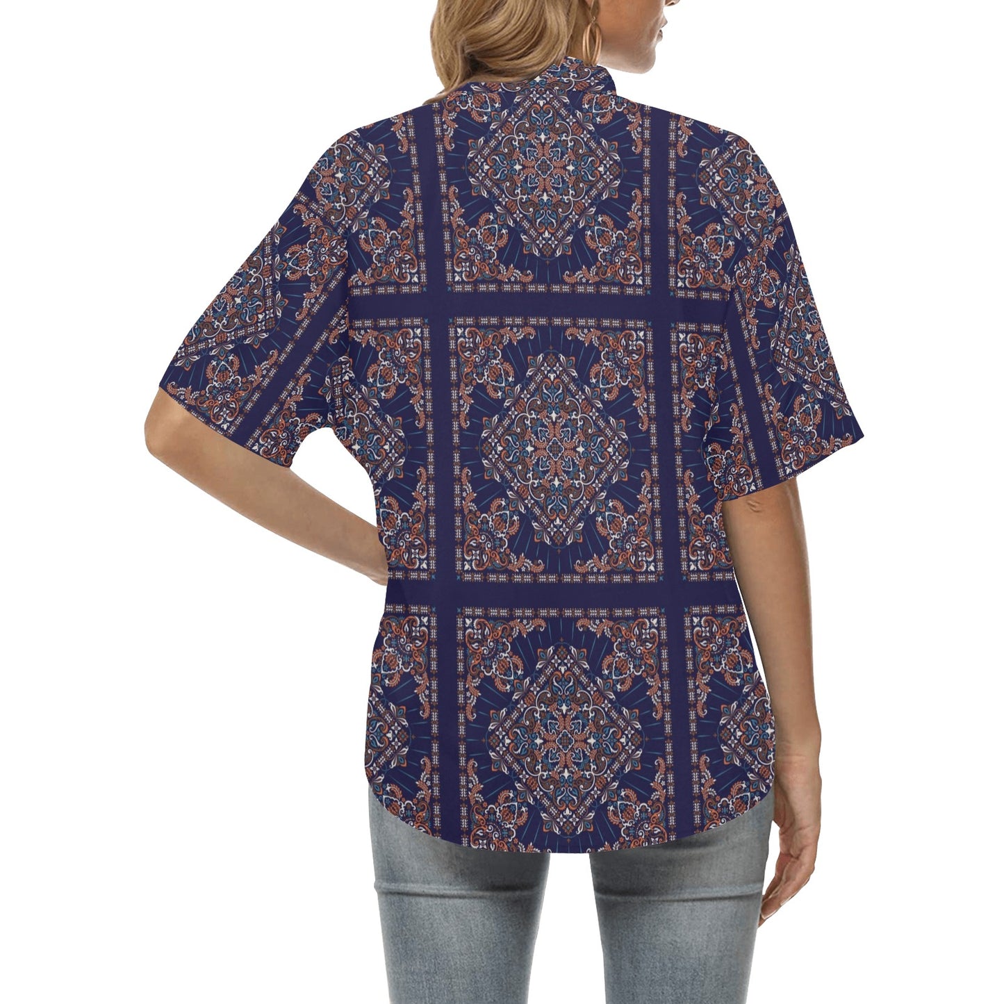 Bandana Print Design LKS3012 Women's Hawaiian Shirt
