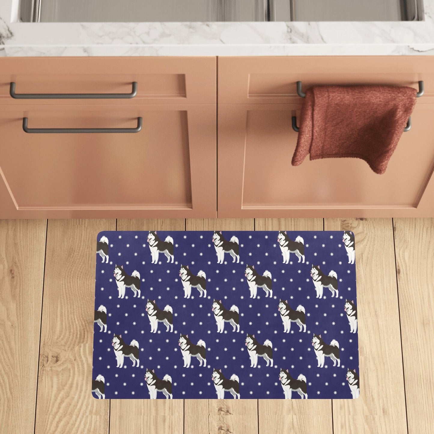 Alaskan Malamute Pattern Print Design 04 Kitchen Mat
