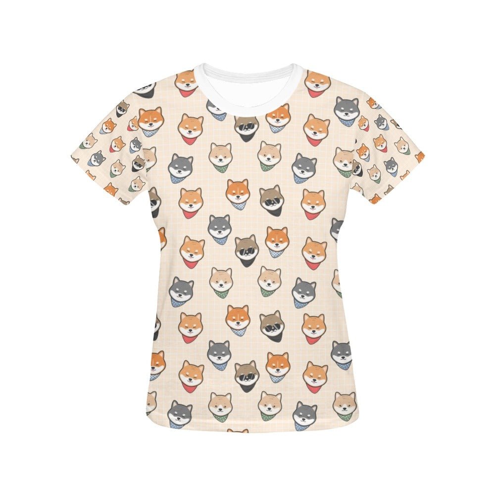 Shiba Inu Print Design LKS3010 Women's  T-shirt
