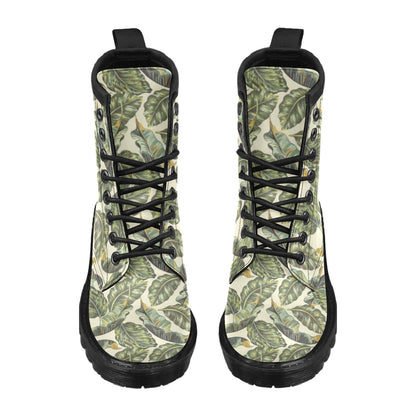 Banana Leaf Pattern Print Design BL08 Women's Boots