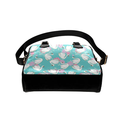 Swan Pattern Print Design 03 Shoulder Handbag