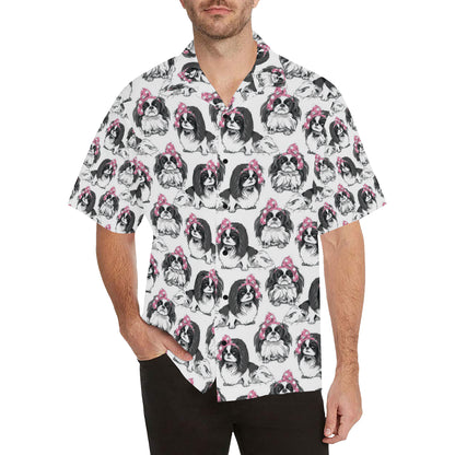 Japanese Chin Pattern Print Design 01 Men's Hawaiian Shirt