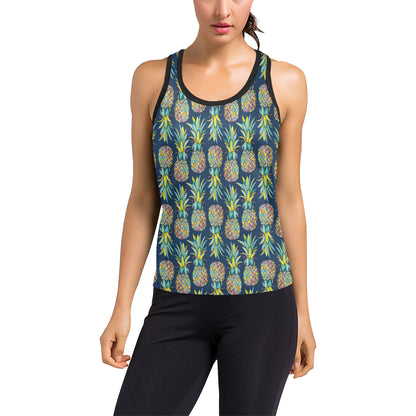 Pineapple Color Art Women's Racerback Tank Top