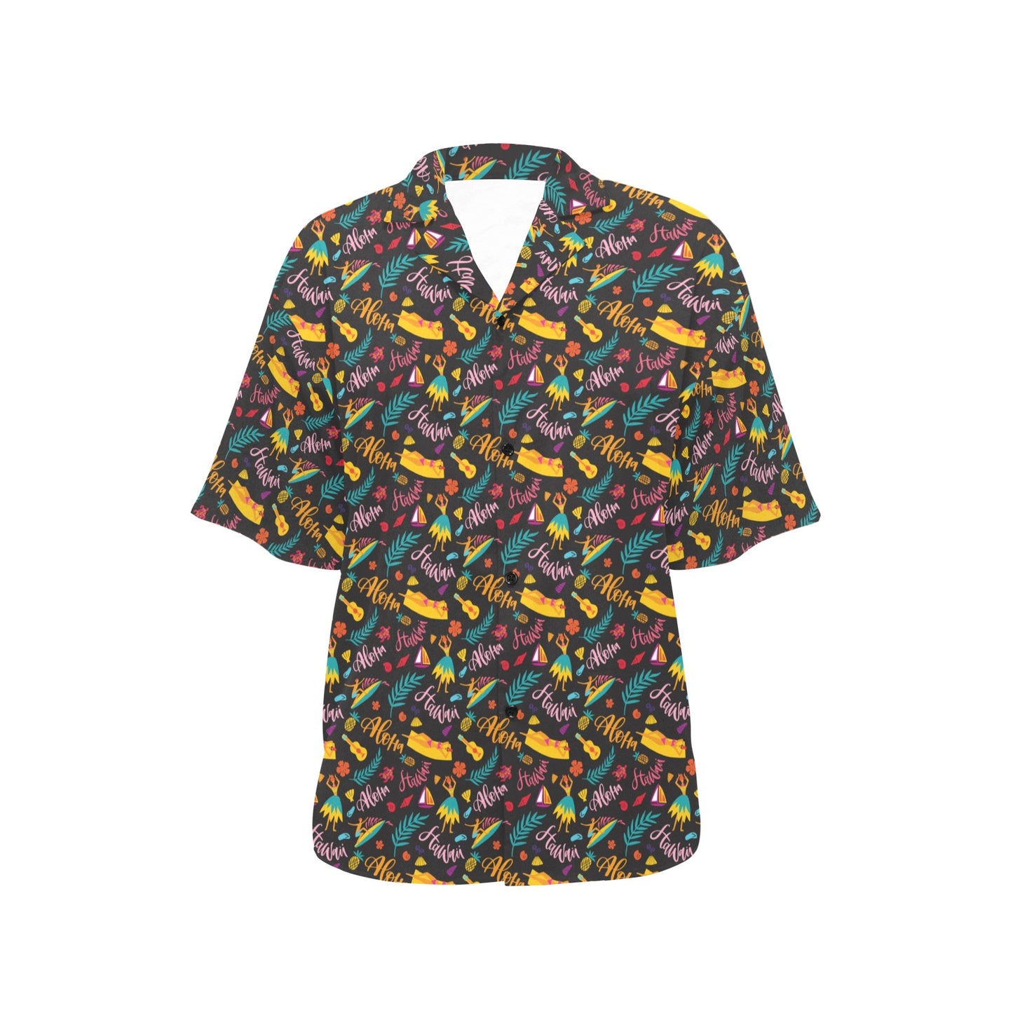 Aloha Hawaii Summer Design Themed Print Women's Hawaiian Shirt
