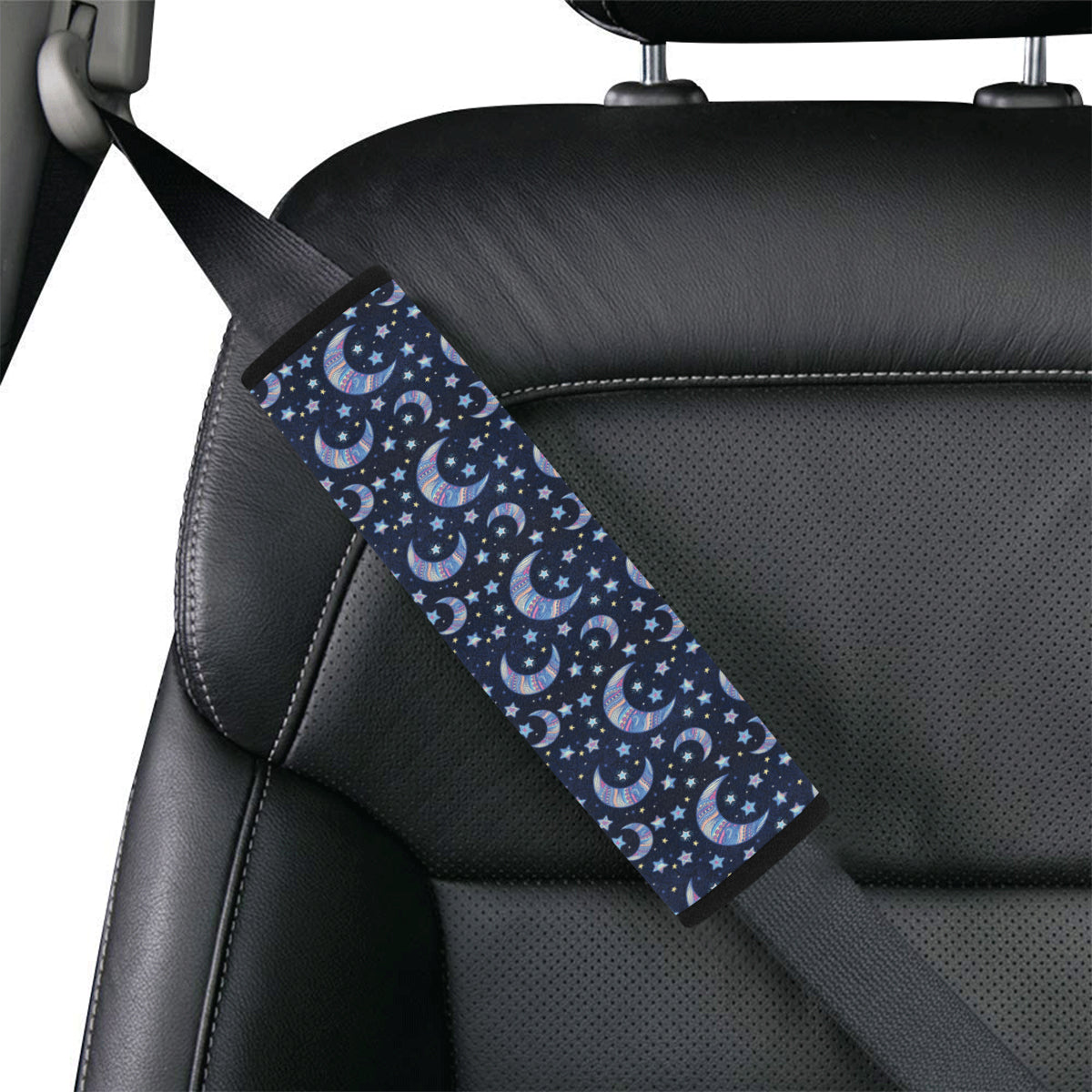 Celestial Moon Pattern Print Design 03 Car Seat Belt Cover