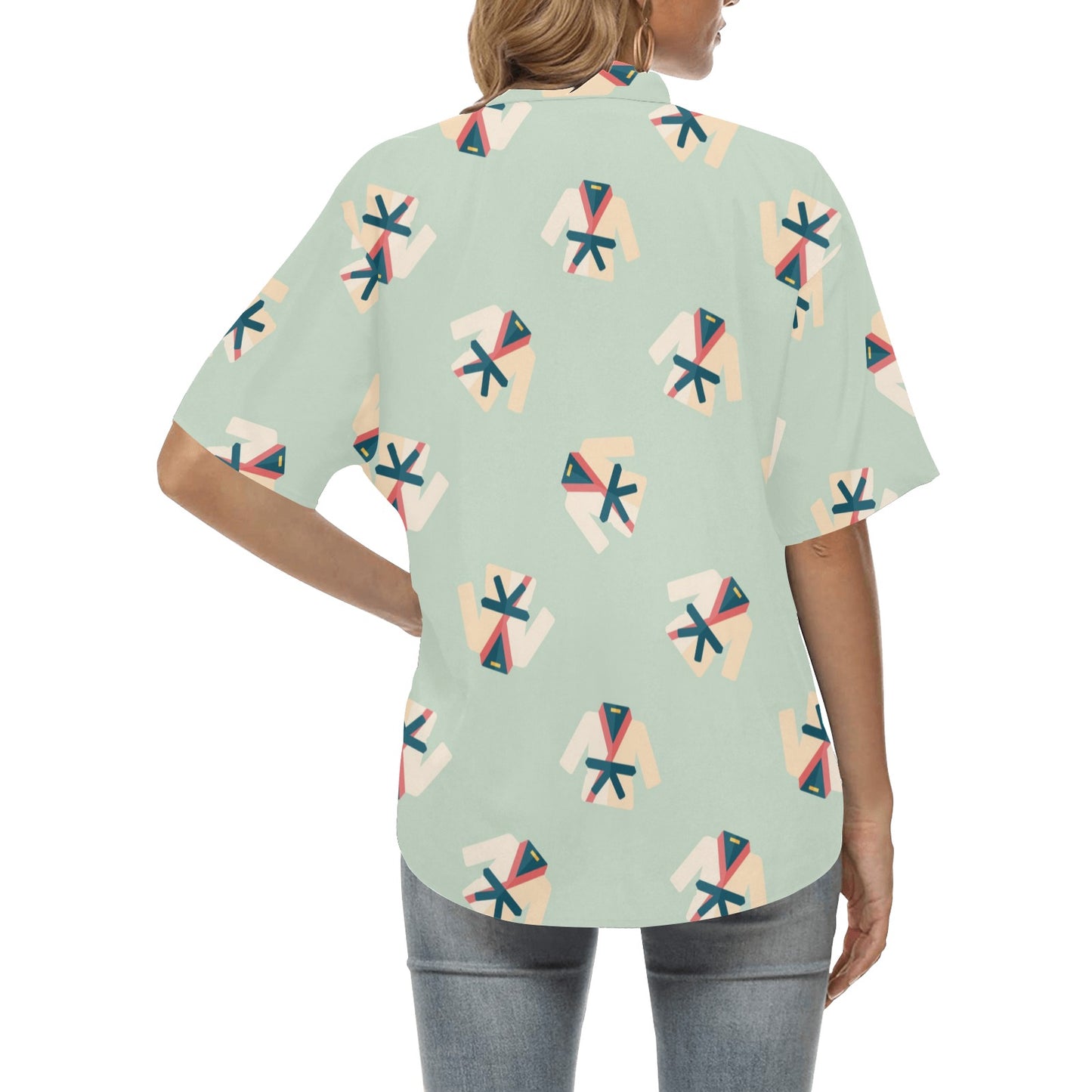 Karate Pattern Print Design 02 Women's Hawaiian Shirt