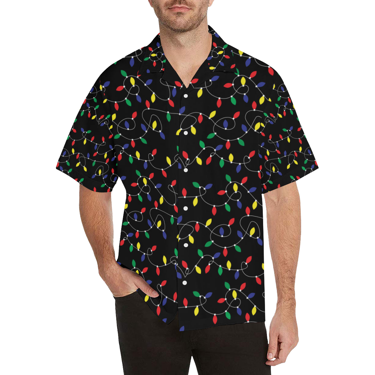 Christmas Light Pattern Print Design 04 Men's Hawaiian Shirt