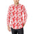 Flower Hawaiian Hibiscus Red Background Print Men's Long Sleeve Shirt