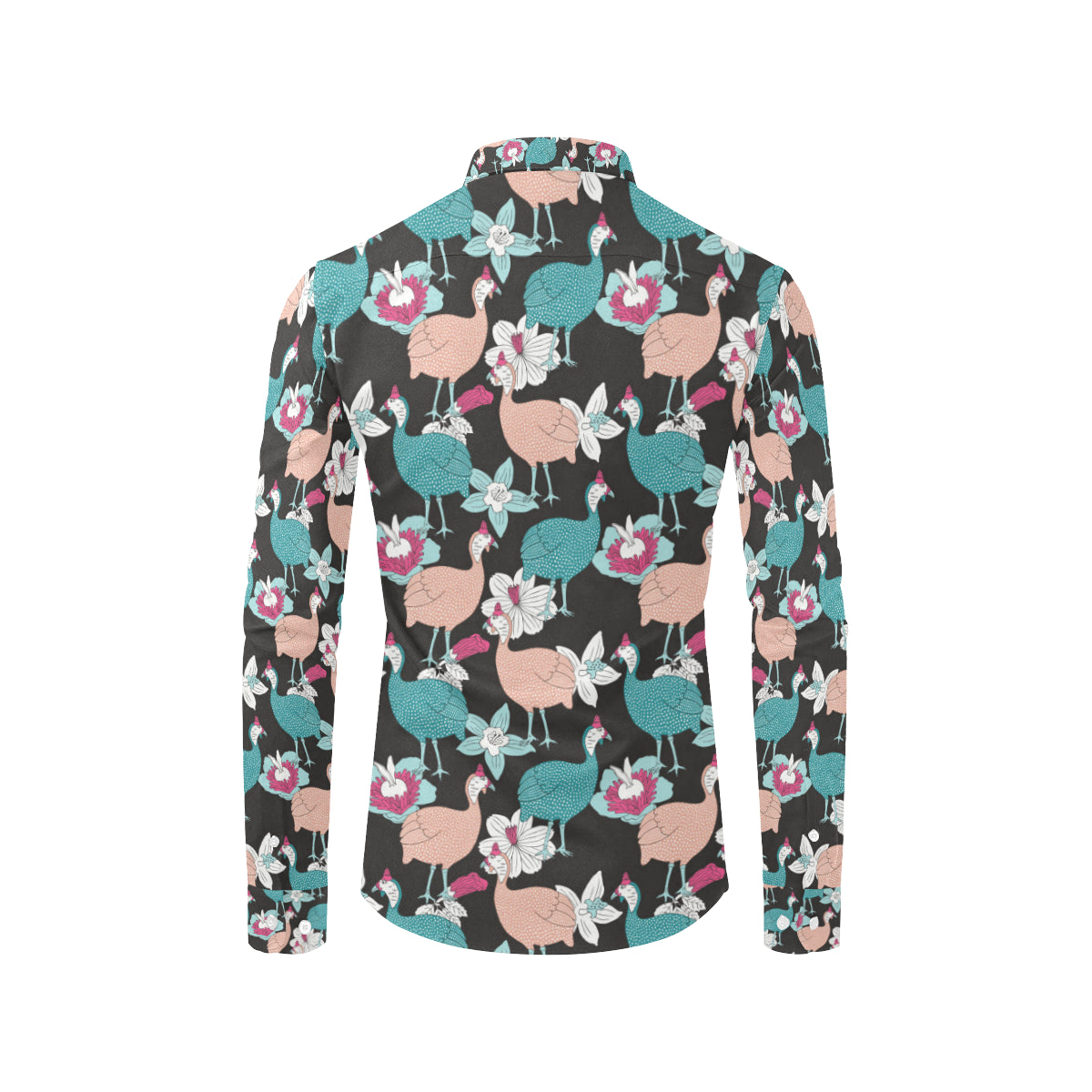 Guinea Fowl Pattern Print Design 03 Men's Long Sleeve Shirt
