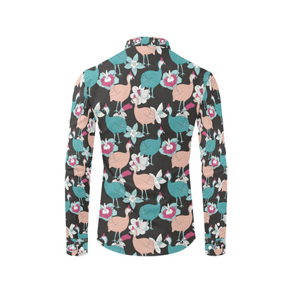 Guinea Fowl Pattern Print Design 03 Men's Long Sleeve Shirt