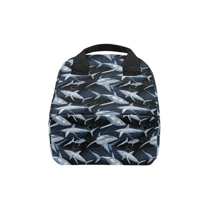 Shark Print Pattern Insulated Lunch Bag