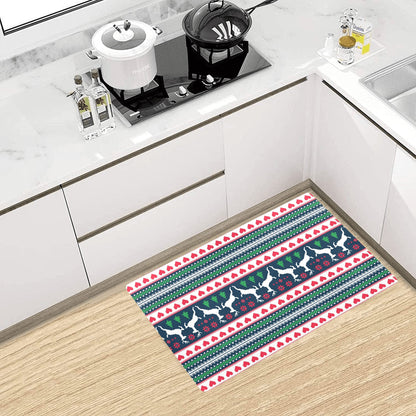 Reindeer Pattern Print Design 03 Kitchen Mat