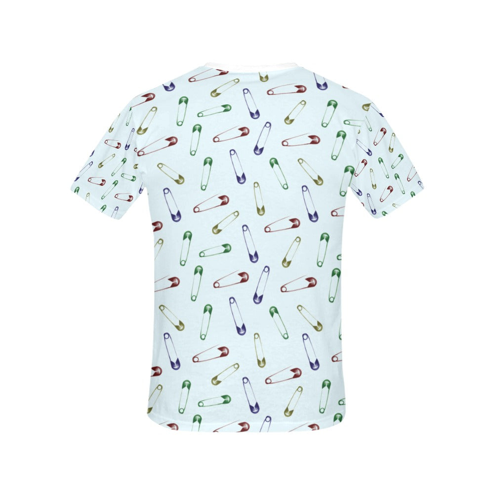 Safety Pin Print Design LKS303 Women's  T-shirt