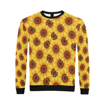 Sunflower Pattern Print Design SF07 Men Long Sleeve Sweatshirt