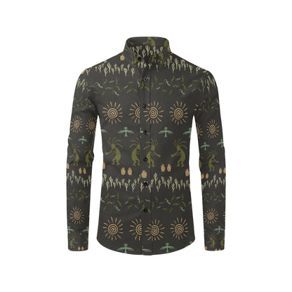 Mayan Pattern Print Design 04 Men's Long Sleeve Shirt