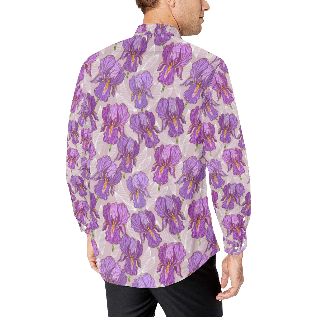 Iris Pattern Print Design IR05 Men's Long Sleeve Shirt