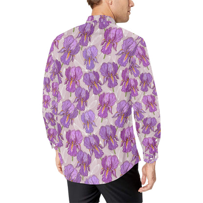 Iris Pattern Print Design IR05 Men's Long Sleeve Shirt