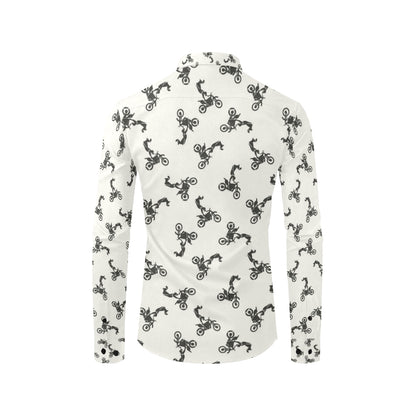 Motocross Pattern Print Design 03 Men's Long Sleeve Shirt