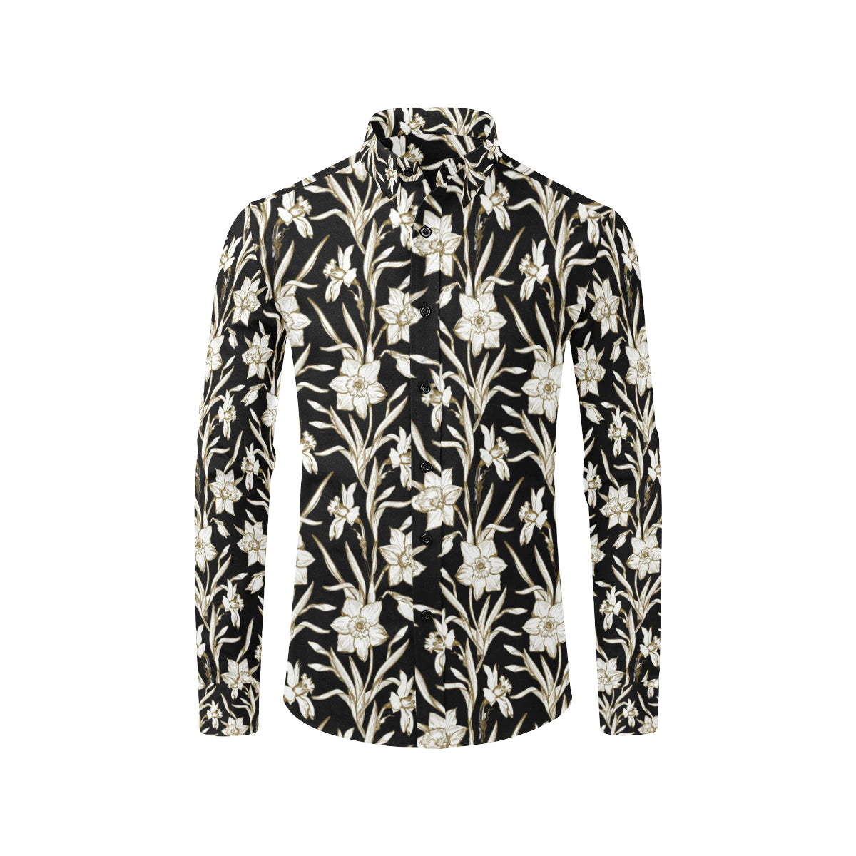Daffodils Pattern Print Design DF06 Men's Long Sleeve Shirt