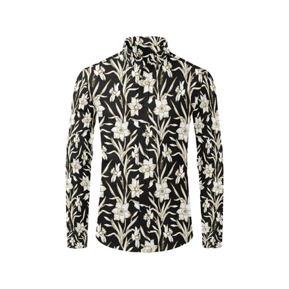 Daffodils Pattern Print Design DF06 Men's Long Sleeve Shirt