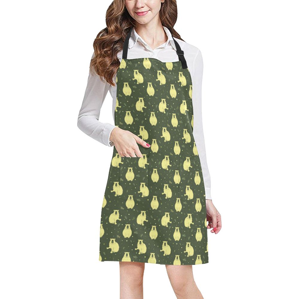 Capybara Pattern Print Design 03 Apron with Pocket