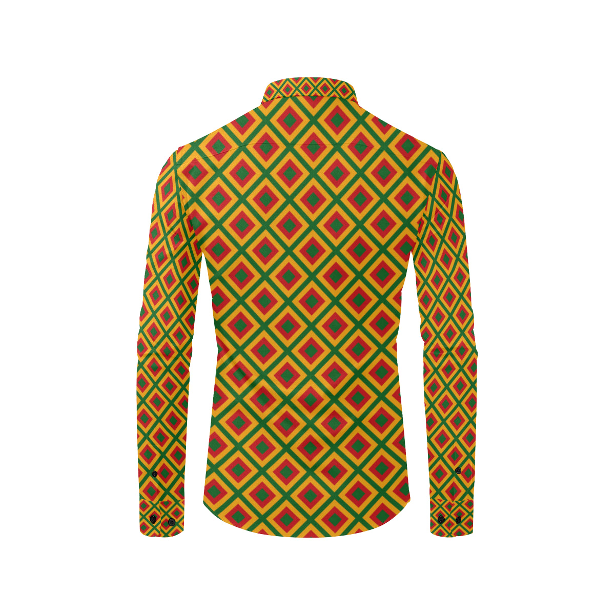 Rasta Reggae Color Cross Men's Long Sleeve Shirt