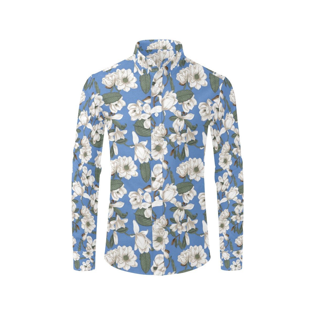 Magnolia Pattern Print Design 01 Men's Long Sleeve Shirt